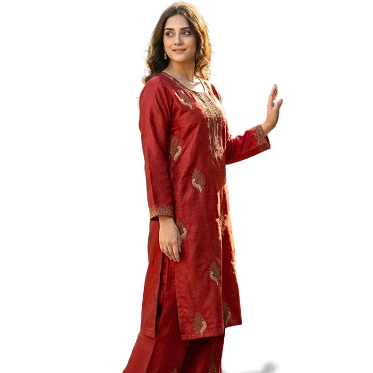 ✨ Premium Khadi Net Embroidered 2-Piece Set